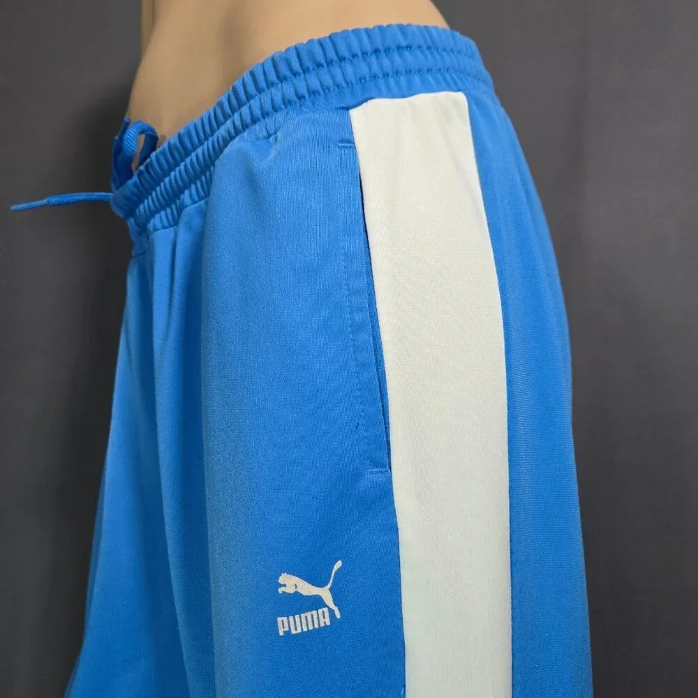 Y2K Puma Track Pants Womens XL Blue White Stripe 2000s Athleisure Activewear - Picture 6 of 12